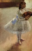 Edgar Degas The actress holding fan oil painting on canvas